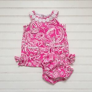 LILLY PULITZER NWOT Hot Pink Floral Tunic Dress & Bloomer Set